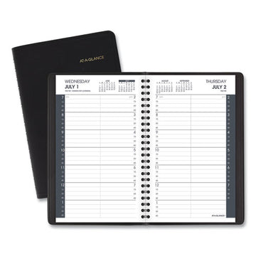 AT-A-GLANCE® Daily Appointment Book With 15-minute Appointments, One Day-page: Mon To Sun, 8 X 5, Black Cover, 12-month (jan To Dec): 2022 freeshipping - TVN Wholesale